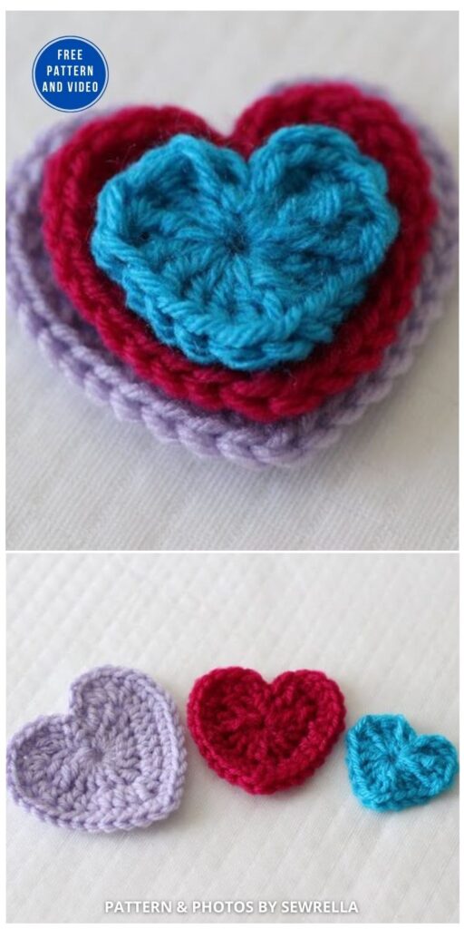 Easy Crochet Hearts - 8 Free Crochet Heart Home Decor Patterns