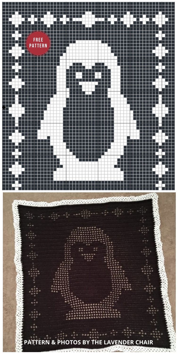 Filet Penguin Blanket Crochet Pattern - 8 Free Crochet Penguin Blankets