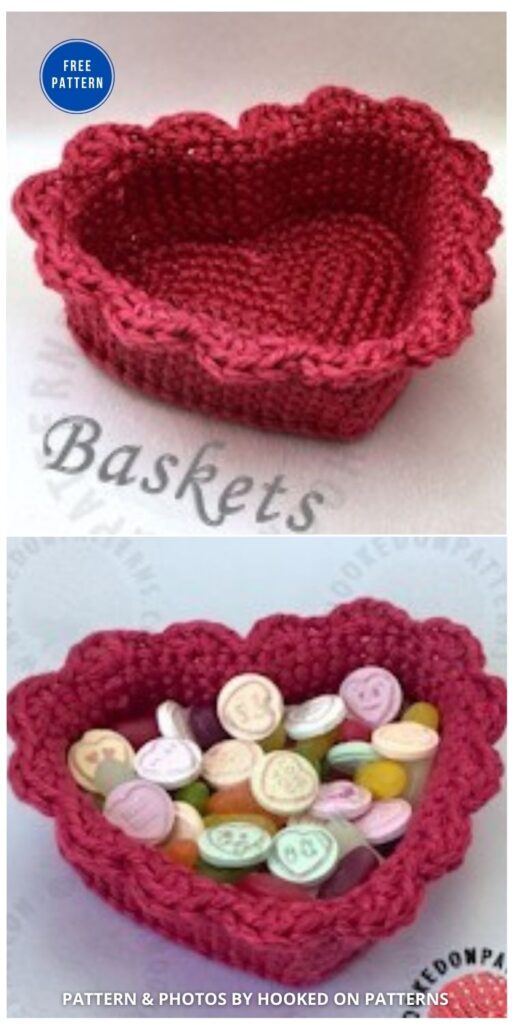 Free Heart Basket Crochet Pattern - 8 Free Crochet Heart Home Decor Patterns
