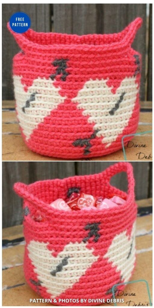 Make It a Basket for Valentine’s Day - 8 Free Crochet Heart Home Decor Patterns