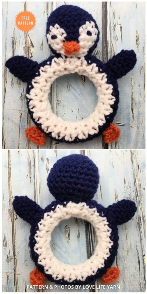 Penguin Baby Rattle - 10 Free Crochet Penguin Patterns for Kids & Babies