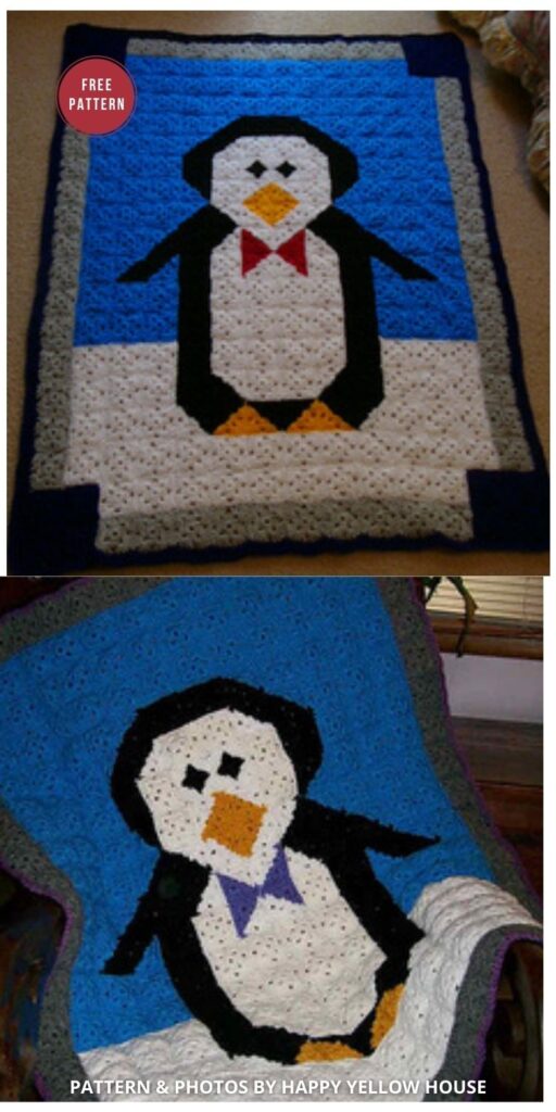 Penguin Cuddle Quilt - 8 Free Crochet Penguin Blankets
