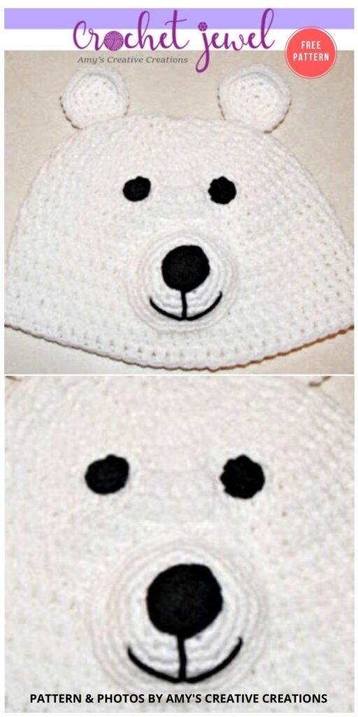 Polar Bear Child Hat - 7 Free Polar Bear Hats For Babies Crochet Patterns