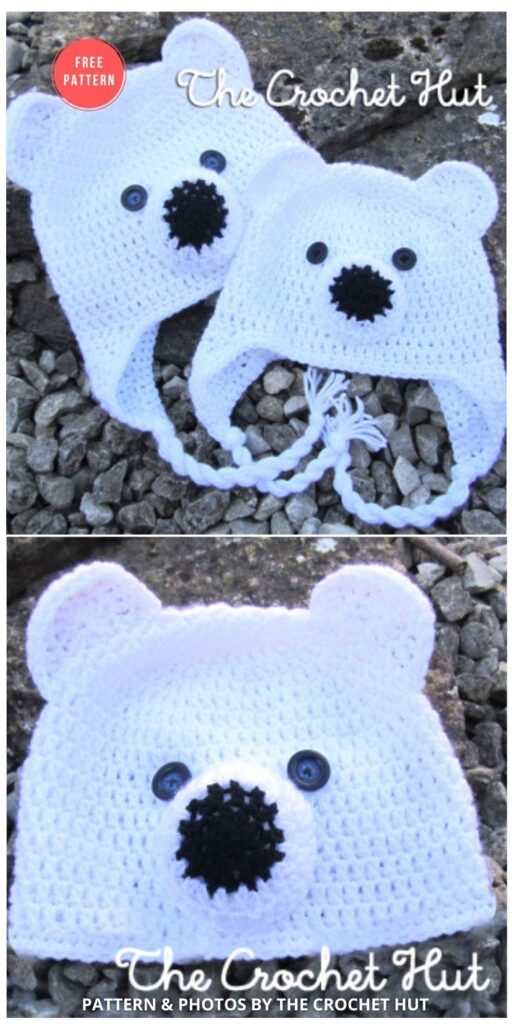 7 Free Polar Bear Hats For Babies Crochet Patterns The Yarn Crew
