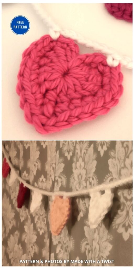 Precious Hearts Bunting - 8 Free Crochet Heart Home Decor Patterns