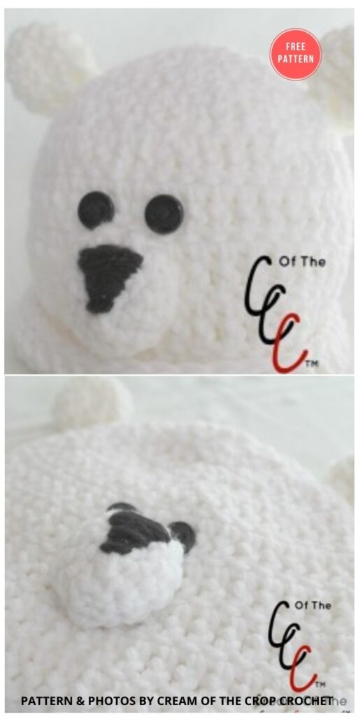Preemie Newborn Polar Bear Hat Crochet Pattern - 7 Free Polar Bear Hats For Babies Crochet Patterns