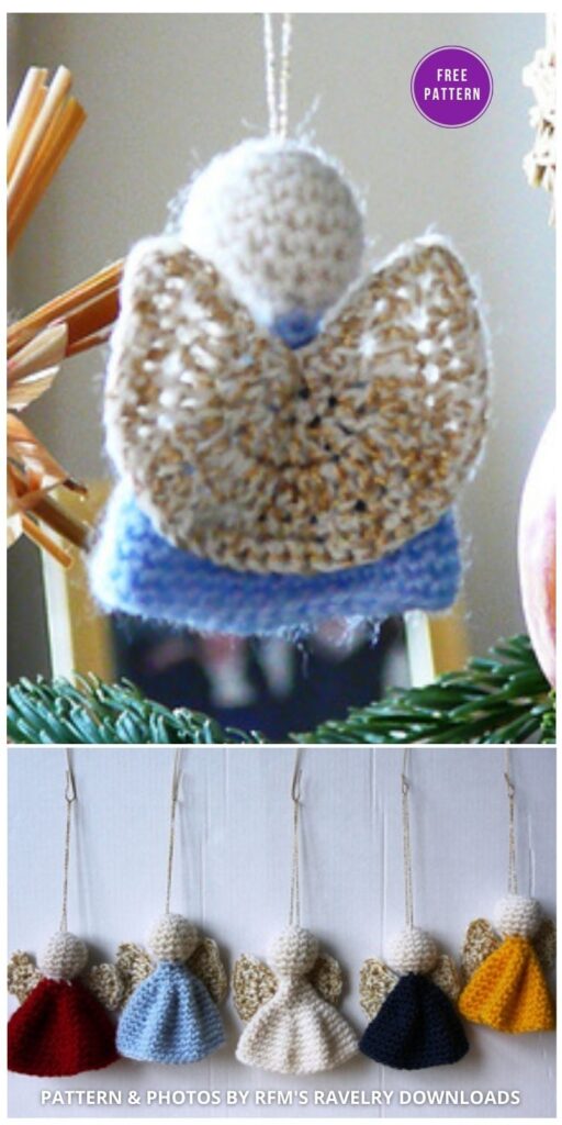 Quick and Easy Christmas Ornament - 9 Free Crochet Patterns For Crocheted Angels Tree Ornaments