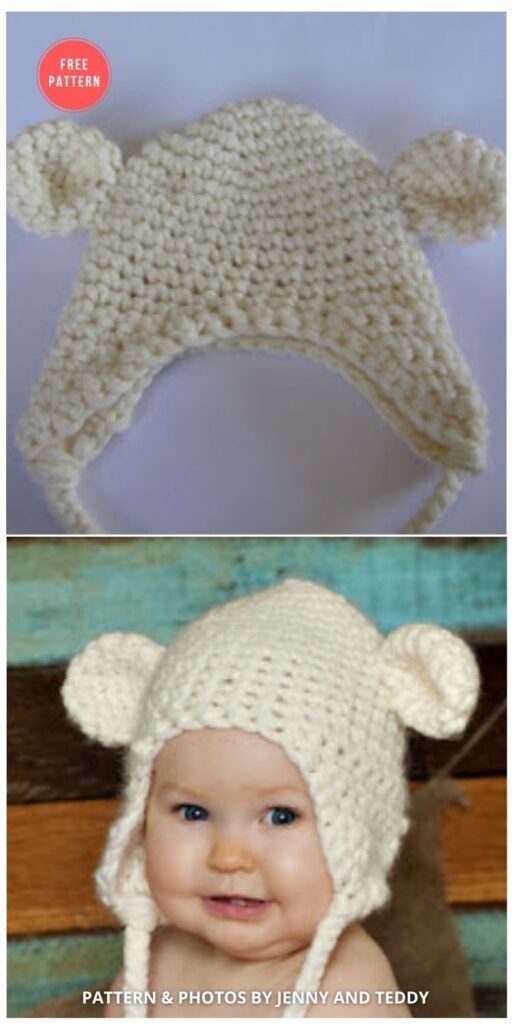 Teddy Bear Hat Free Crochet Pattern - 7 Free Polar Bear Hats For Babies Crochet Patterns