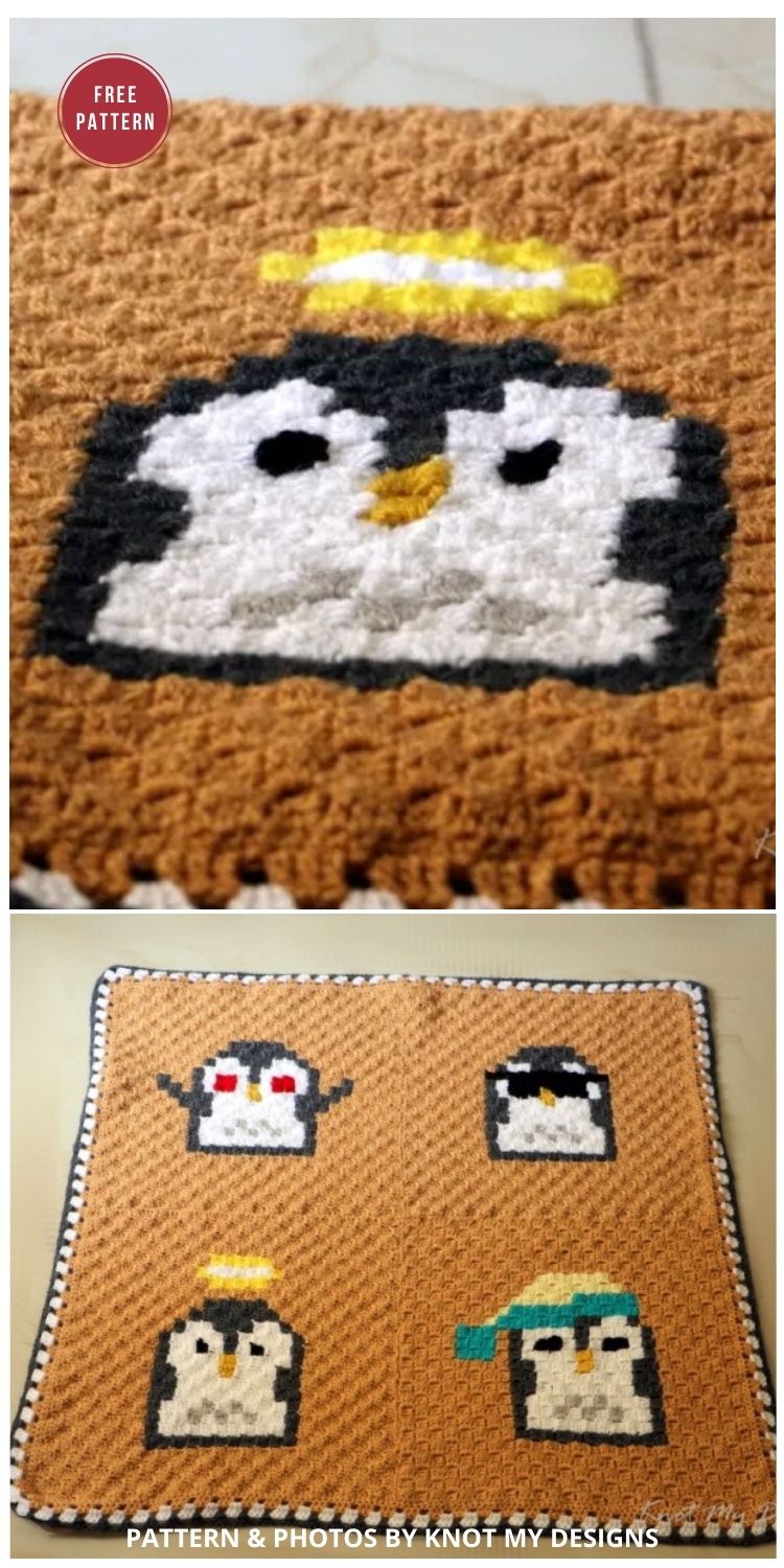 The Polar Bear & Penguin Pals C2C Graphgan - 8 Free Crochet Penguin Blankets