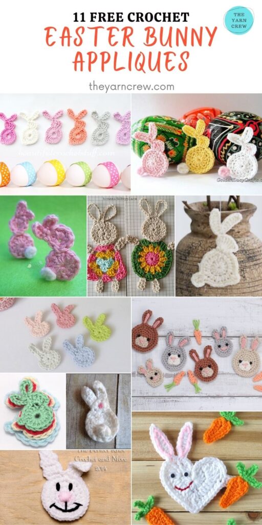11 Free Crochet Easter Bunny Appliques - PIN2