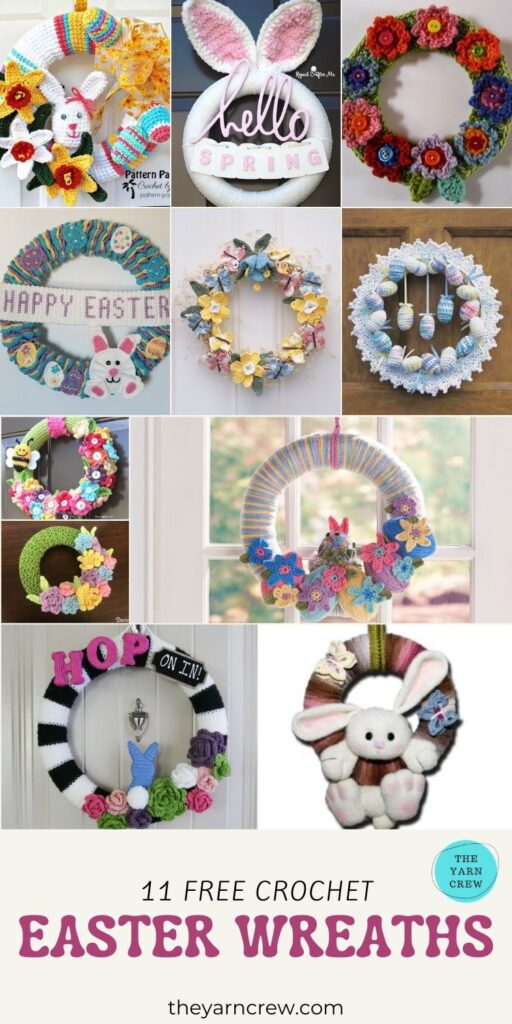 11 Free Crochet Easter Wreaths - PIN3