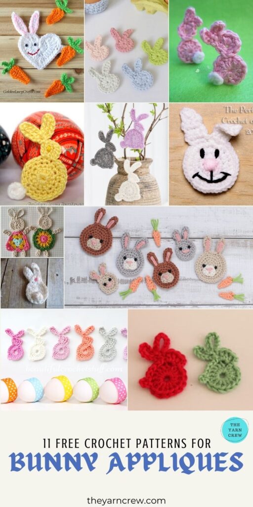 11 Free Crochet Patterns For Bunny Appliques - PIN3