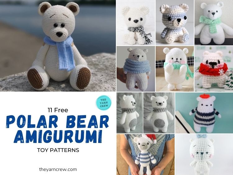 11 Free Polar Bear Amigurumi Toy Patterns - FB POSTER