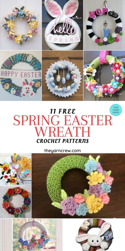 11 Free Spring Easter Wreaths Crochet Patterns - PIN1