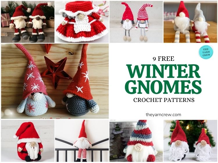 9 Free Winter Gnomes Crochet Patterns - FB POSTER