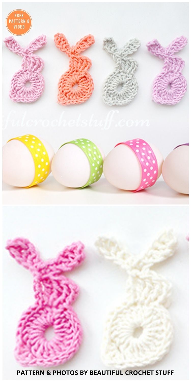 Crochet Easter Bunny Free Pattern - 11 Free Easter Bunny Appliques Crochet Patterns