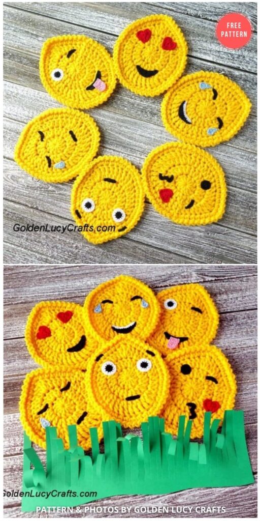 Crochet Easter Egg Emoji Garland - 13 Free Easter Garland Crochet Patterns