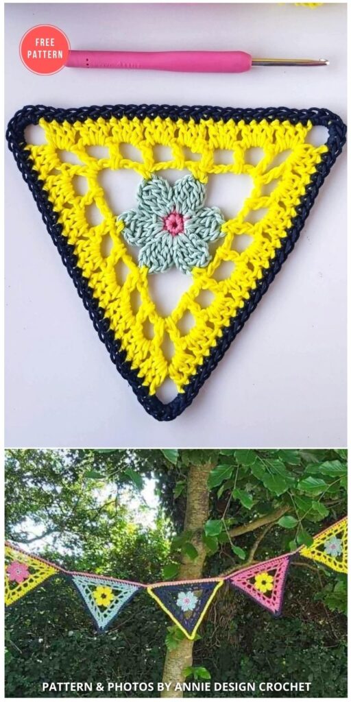 Crochet Flower Bunting &ndash; Free Pattern - 13 Free Easter Garland Crochet Patterns