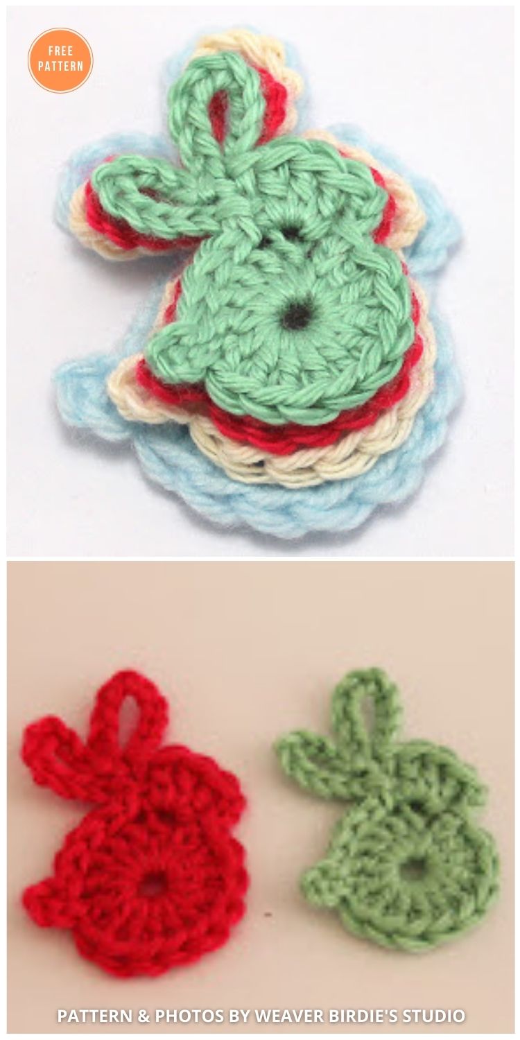 Cute Bunny Applique - 11 Free Easter Bunny Appliques Crochet Patterns