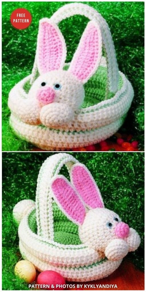 Easter Bunny Basket - 10 Free Patterns For Cute Easter Baskets - INDIVIDUAL