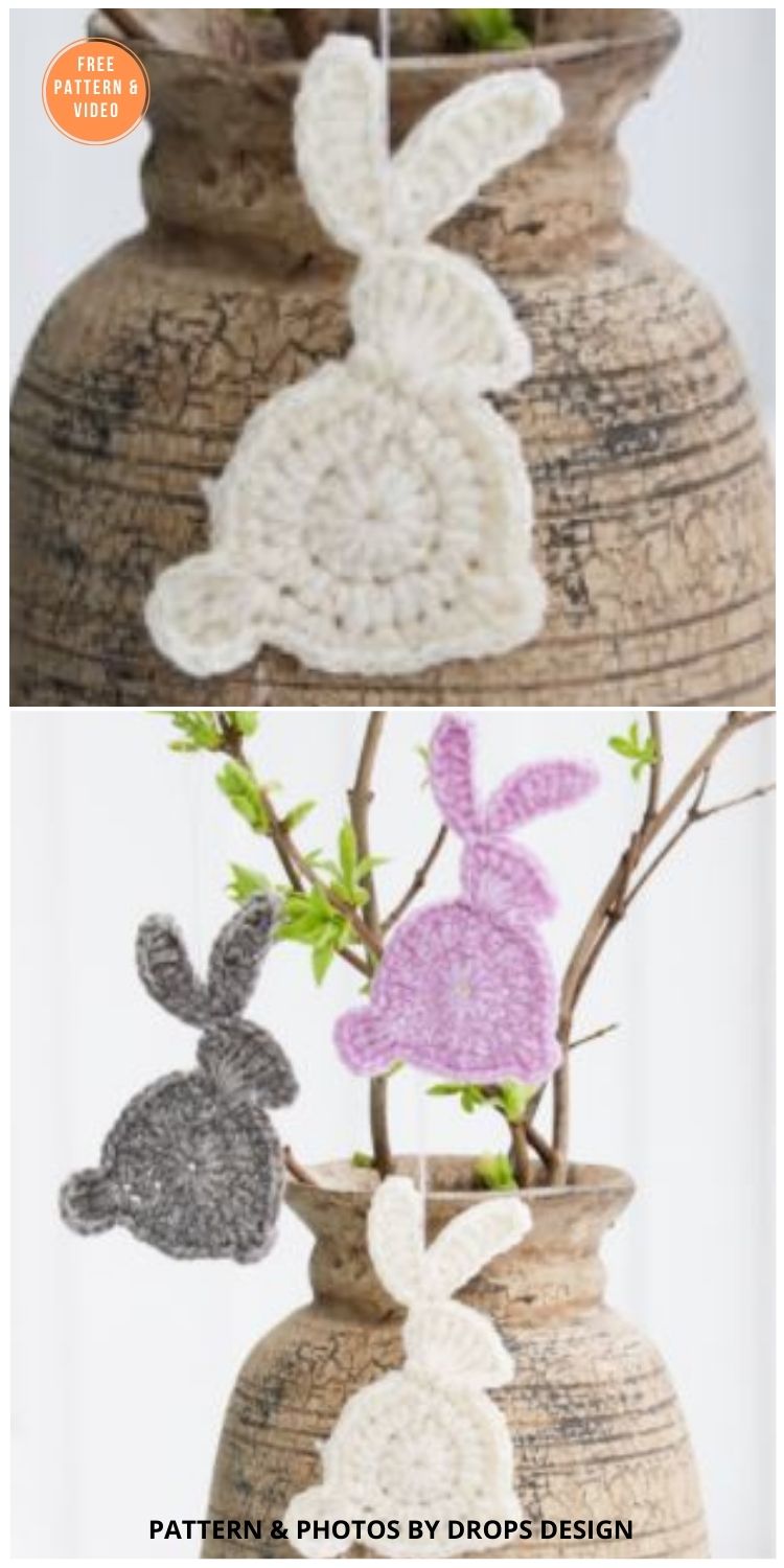 Hoppity Hop - 11 Free Easter Bunny Appliques Crochet Patterns