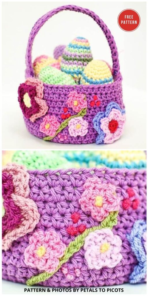 Spring Easter Basket Crochet Pattern - 10 Free Patterns For Cute Easter Baskets