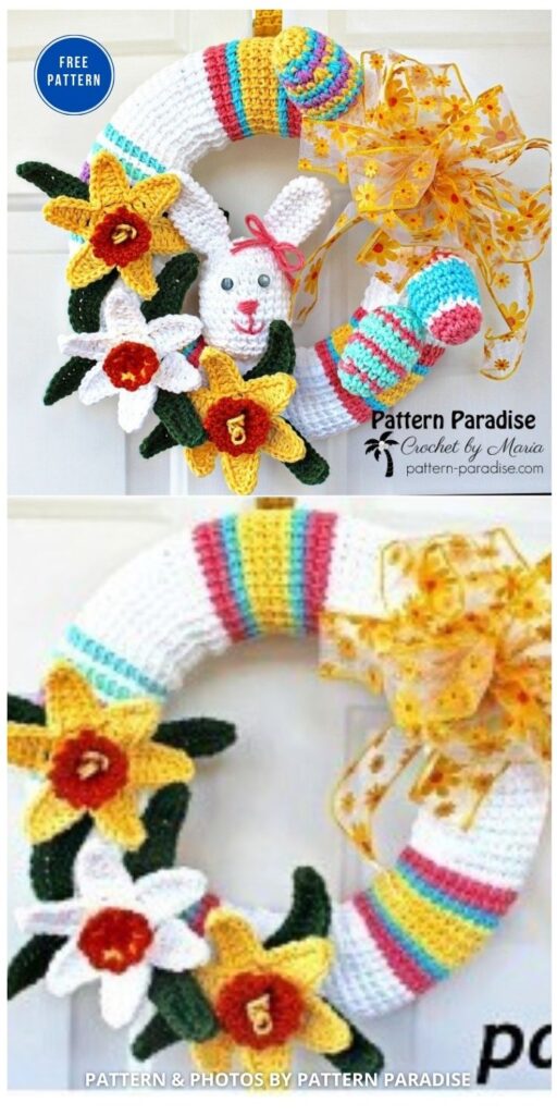 Spring Wreath - 11 Free Spring Easter Wreaths Crochet Patterns