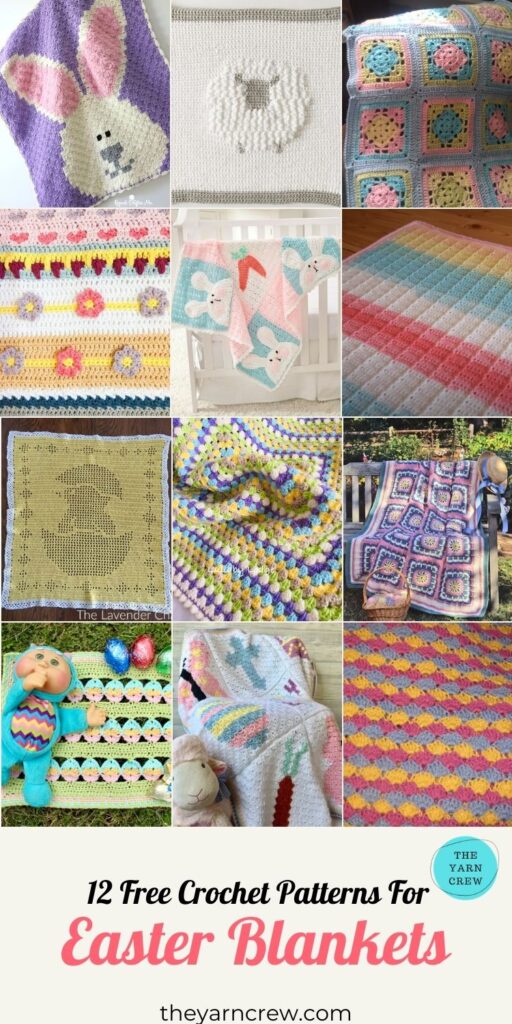 12 Free Crochet Patterns For Easter Blankets - PIN3