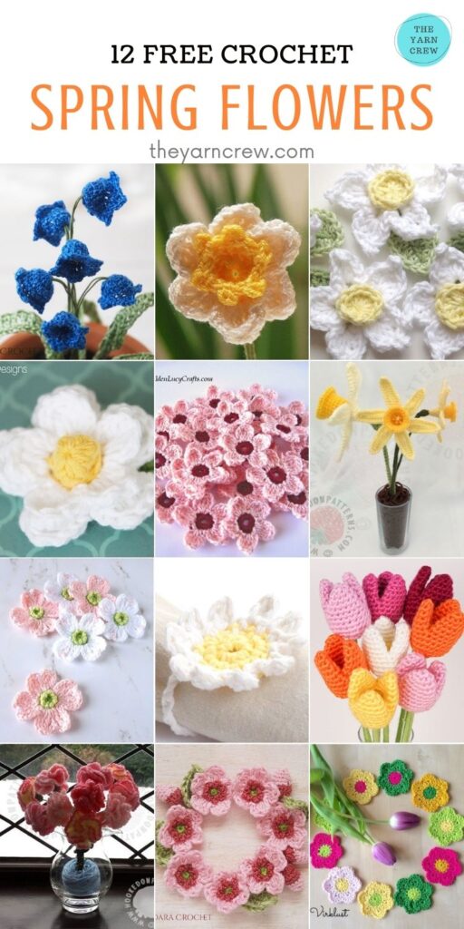 12 Free Crochet Spring Flowers - PINTEREST2