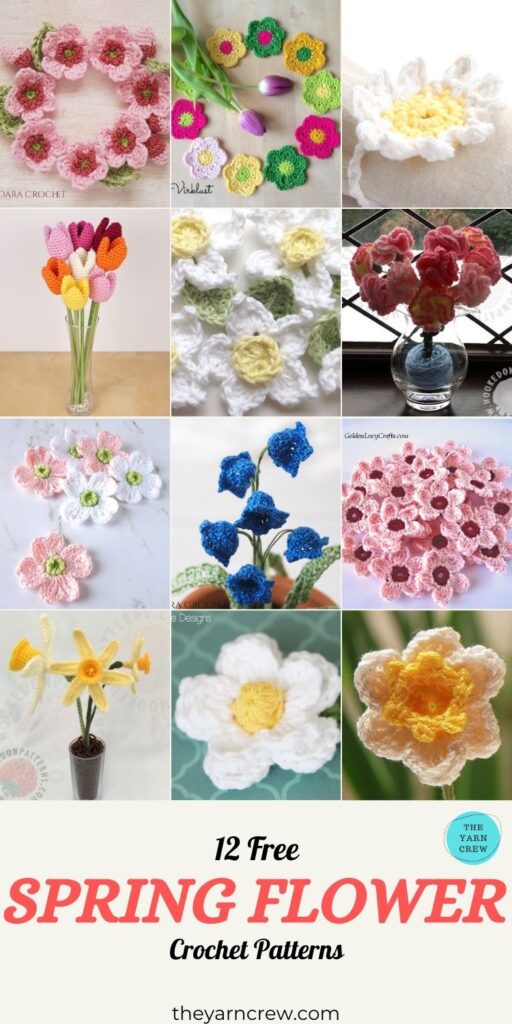 12 Free Spring Flower Crochet Patterns - PIN3