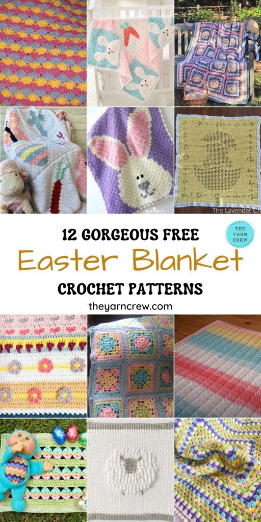 12 Gorgeous Free Easter Blanket Crochet Patterns - PIN1