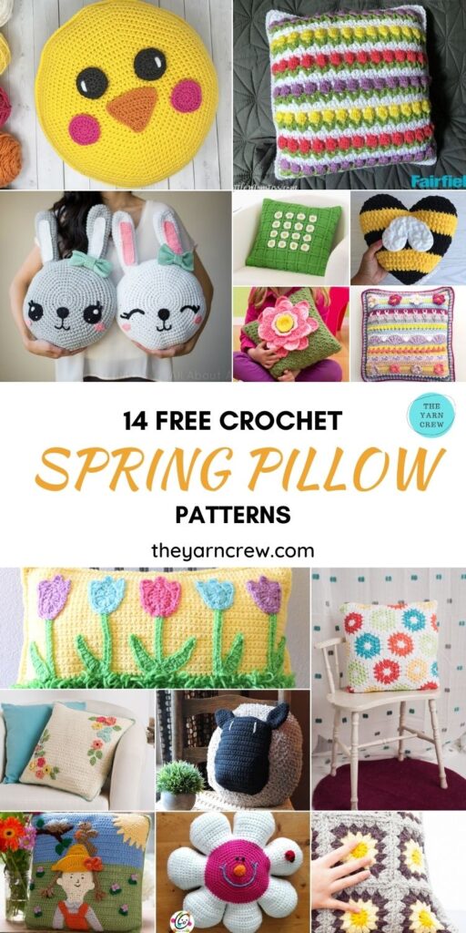 14 Free Crochet Spring Pillow Patterns - PIN1