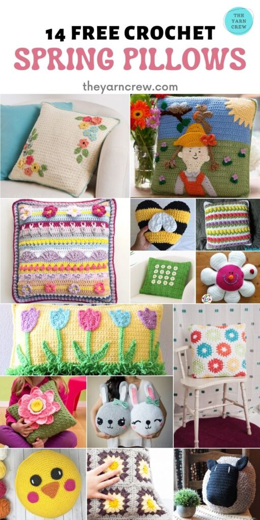 14 Free Crochet Spring Pillows - PIN2 (1)