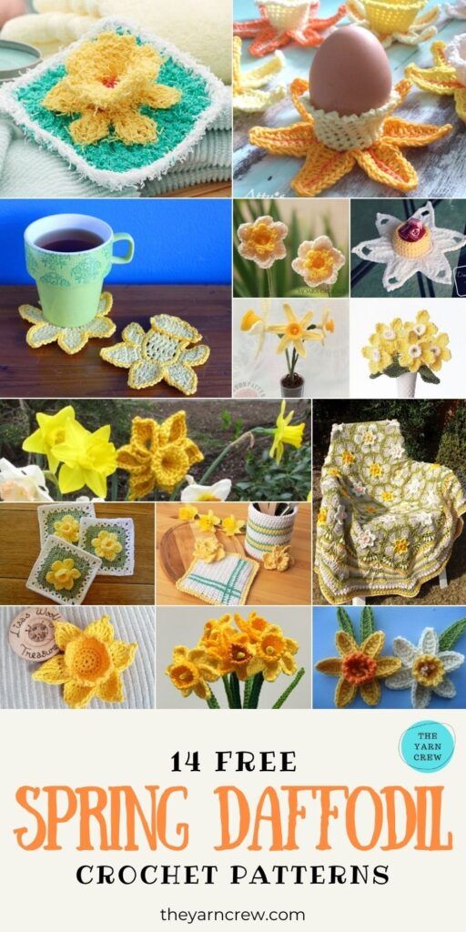 14 Free Spring Daffodil Crochet Patterns - PIN3