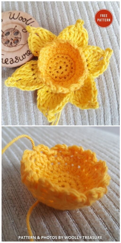 Another Free Flower Pattern-Daffodil - 14 Free Spring Daffodils Crochet Pattern Ideas