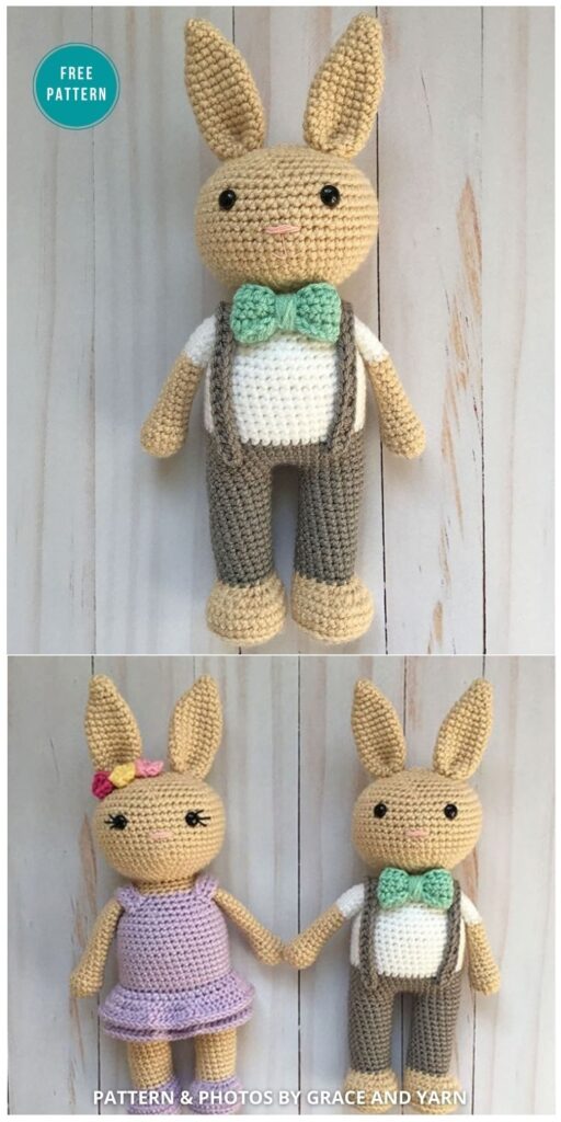 Berry Patch Bunny Boy Version - 16 Free Amigurumi Bunny Toy Crochet Patterns