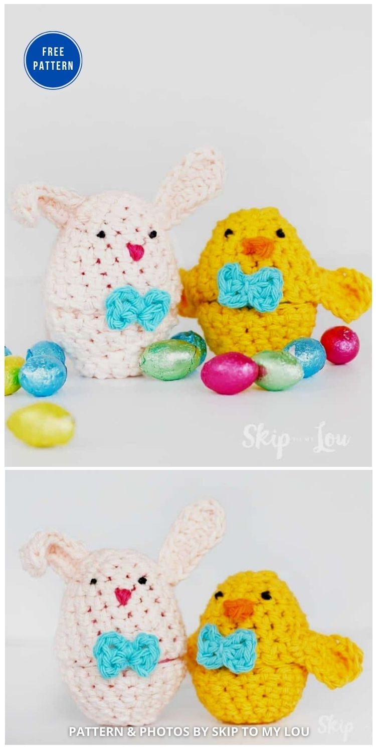 Bunny and Chick Crochet Easter Egg Covers - 12 Easy Easter Egg Warmer Crochet Patterns