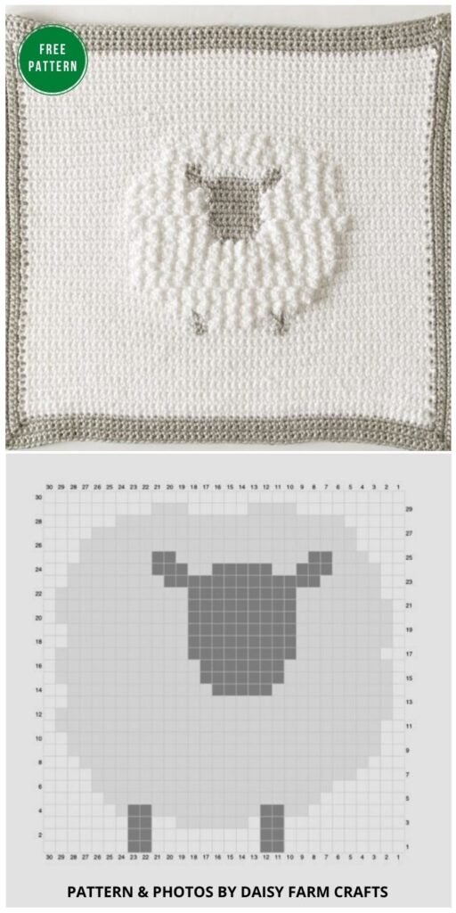 Crochet Sheep Baby Blanket - 12 Gorgeous Free Easter Blanket Crochet Patterns