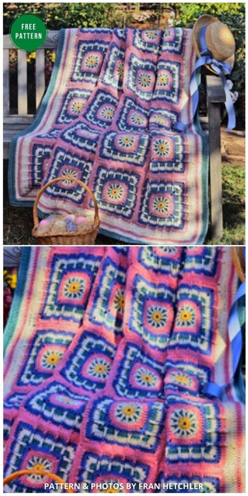 Eye-catching Easter Afghan _ Easter Basket - 12 Gorgeous Free Easter Blanket Crochet Patterns