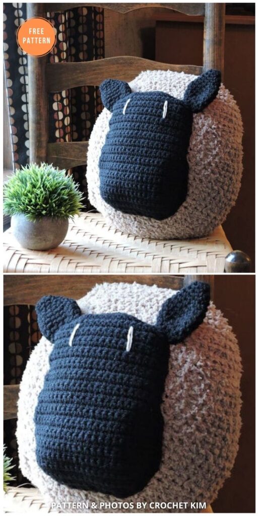 Farmhouse Love My Sheep Pillow - 14 Free Crochet Spring Pillow Patterns