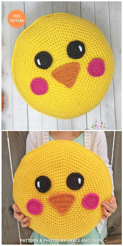Free Crochet Chick Pillow Pattern - 14 Free Crochet Spring Pillow Patterns