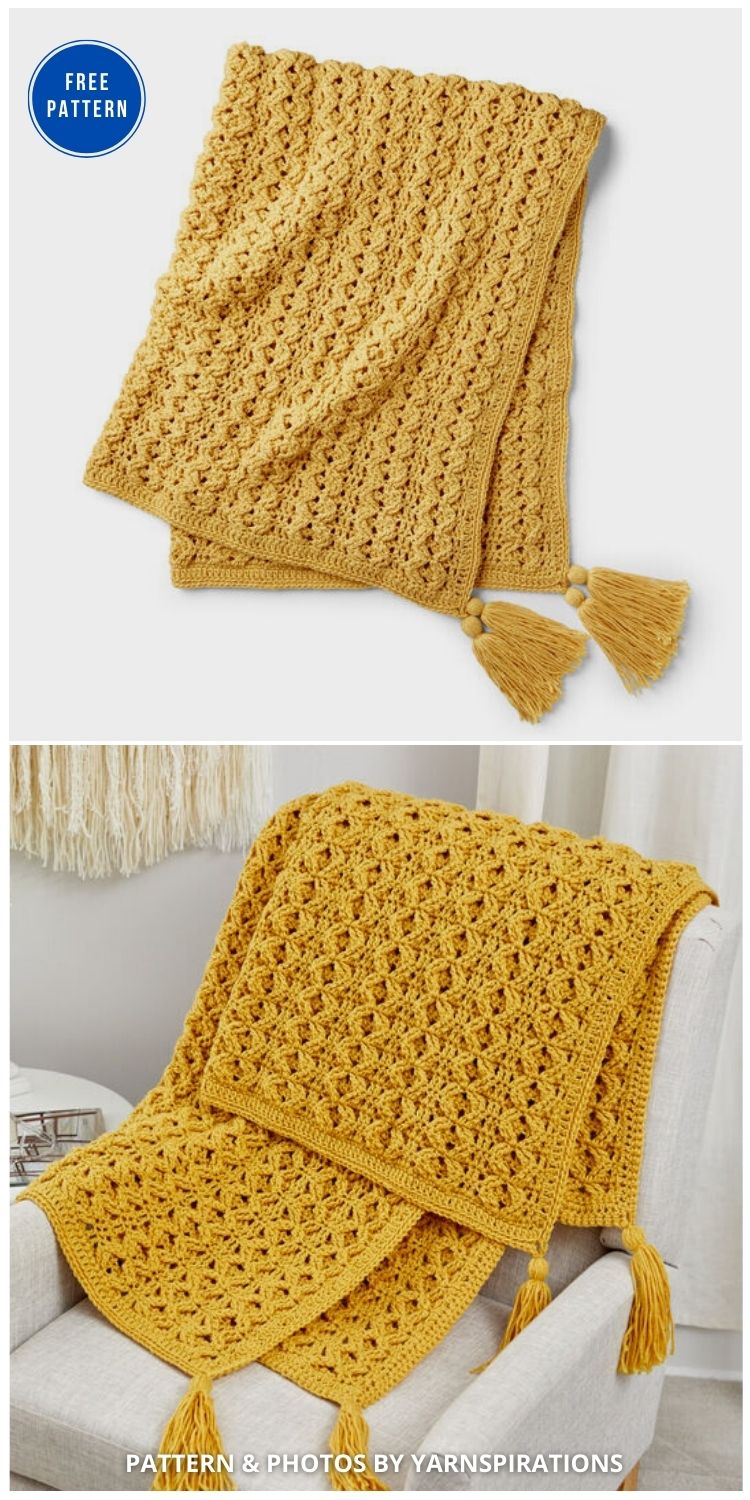 Yellow Crochet Blanket