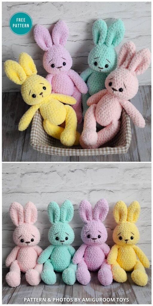 Soft Bunny Amigurumi - 16 Free Amigurumi Bunny Toy Crochet Patterns