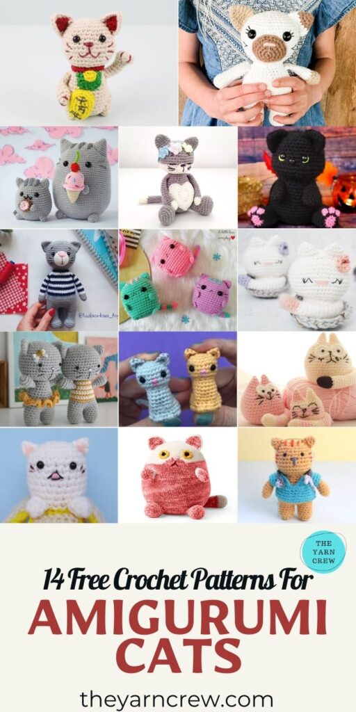 14 Free Crochet Patterns For Amigurumi Cats - PIN3