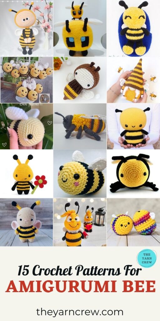 15 Crochet Patterns For Amigurumi Bee - PIN3