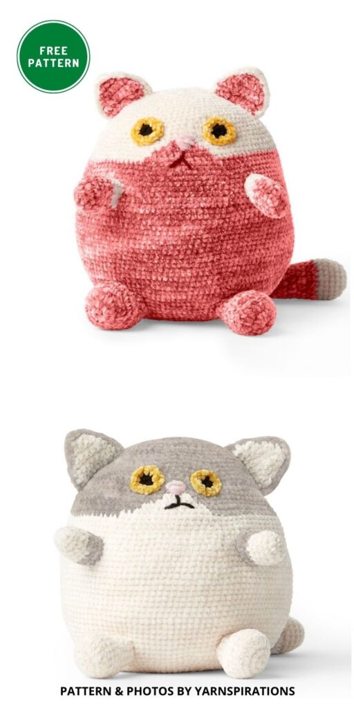 Bernat Fat Cat Crochet Stuffie, Version 2 - 14 Free Amigurumi Cat Crochet Patterns
