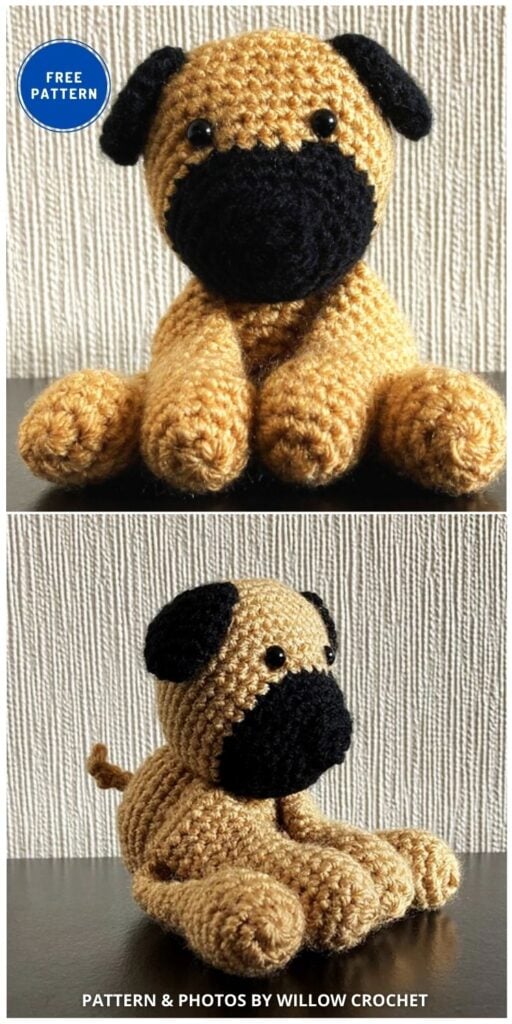 Pug Amigurumi - 17 Free Amigurumi Dog Crochet Patterns INDIVIDUAL