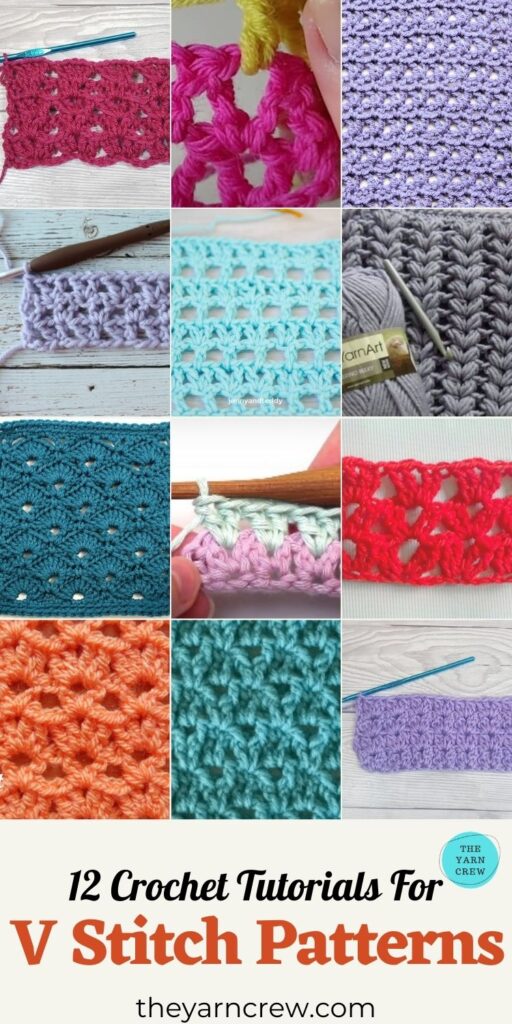 12 Crochet Tutorials For V Stitch Patterns - PIN3