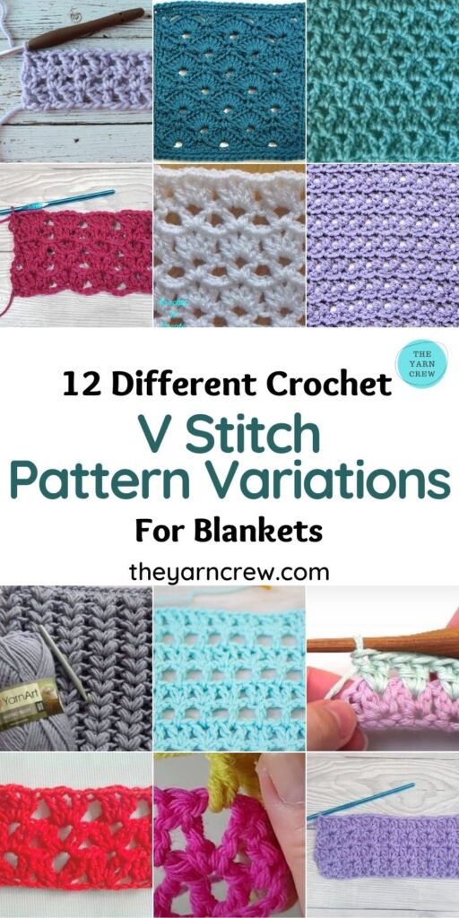 12 Different Crochet V Stitch Pattern Variations For Blankets - PIN1