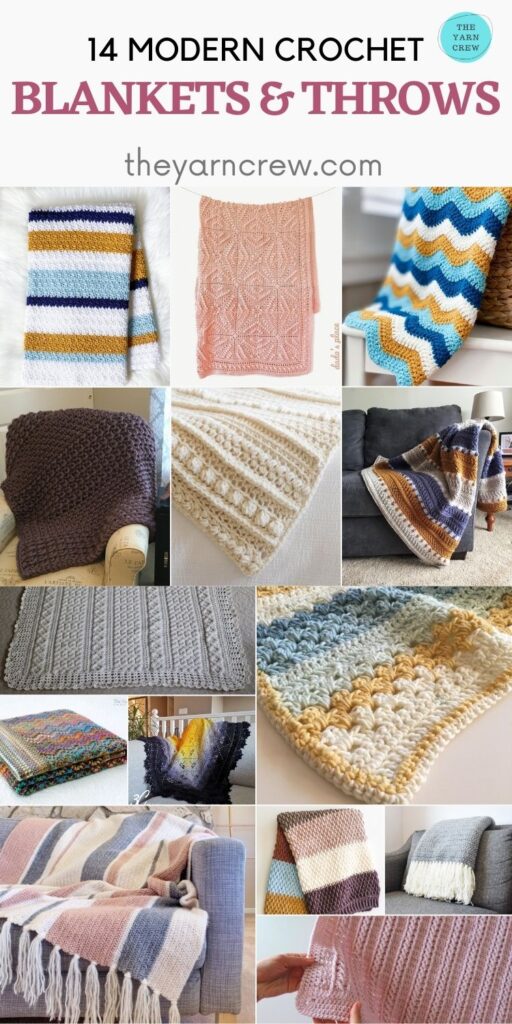 14 Crochet Modern Blankets & Throws - PIN2